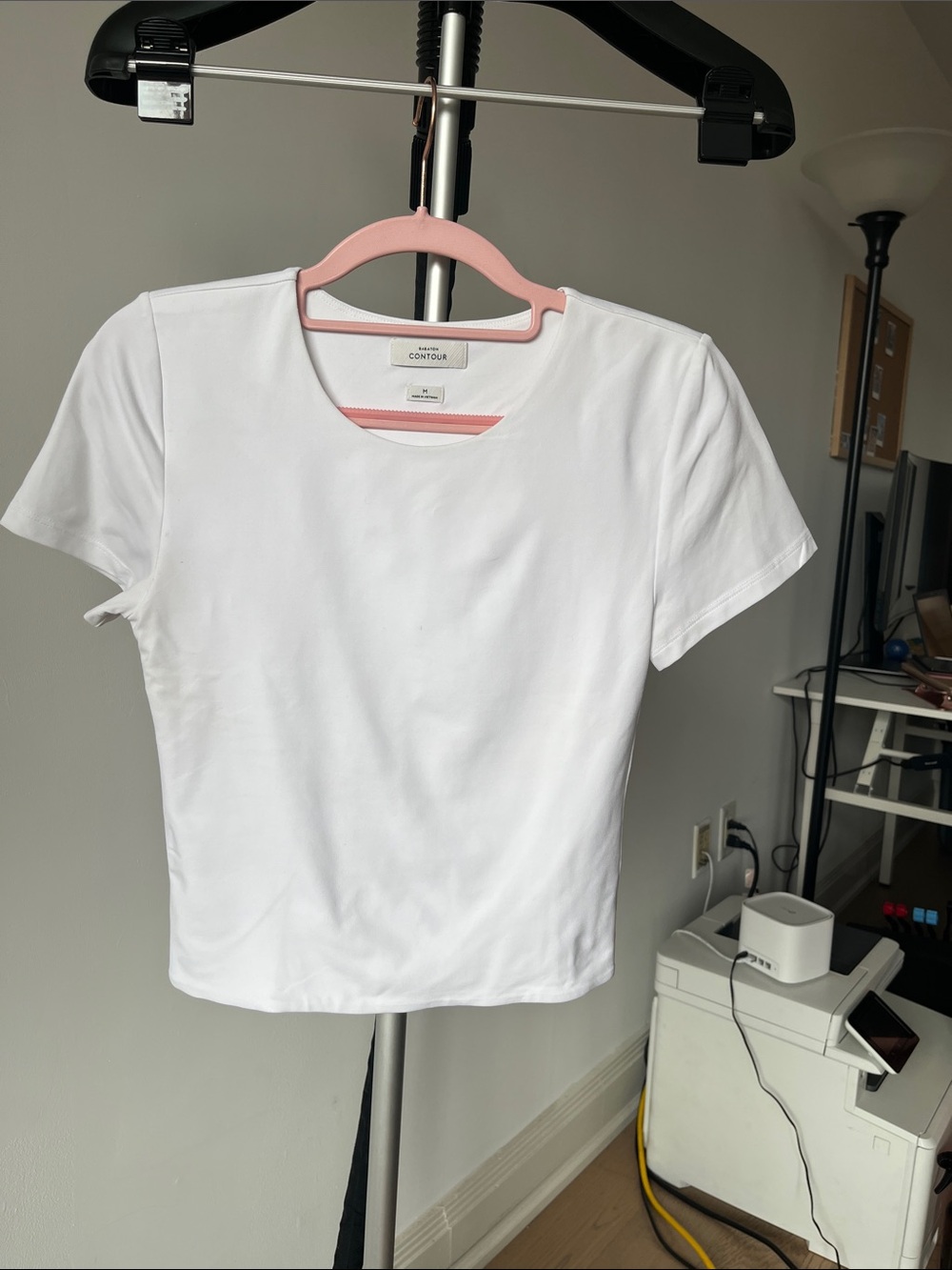 Aritzia Babaton Contour White Short Sleeve Crew Tee